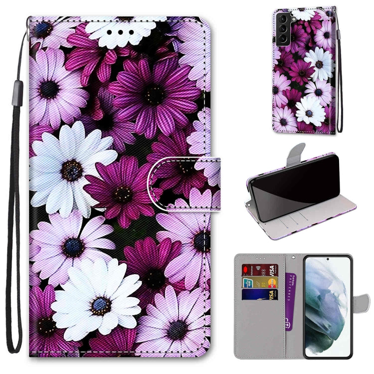 For Samsung Galaxy S22+ 5G case featuring a coloured drawing cross texture, designed for durability and functionality with card slots.